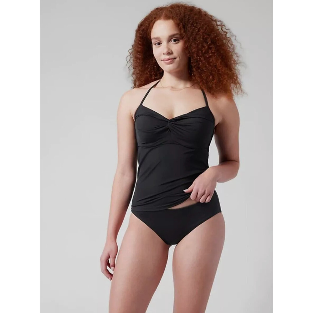 NWT Athleta Black Hampton Bra Cup Tankini Top Size 36 B/C Swim Beach Classic $89